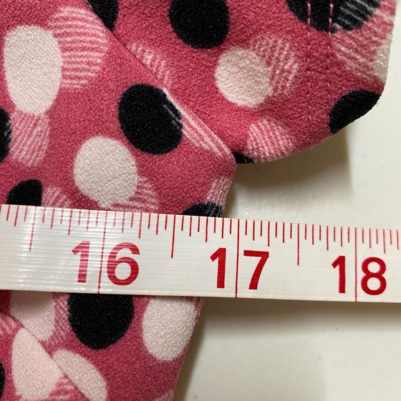 Midi Dress Womens 4 Pink Polka Dot Fit N Flare Retro Coquette Secretary Preppy - Picture 9 of 12